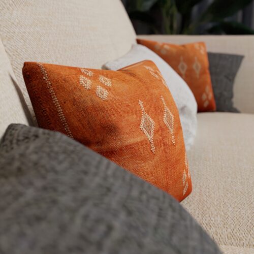 Orange moroccan cactus silk pillow cover sale