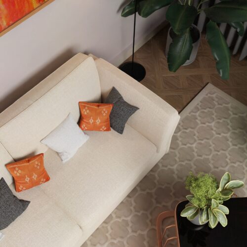 Orange moroccan cactus silk pillow cover dupe