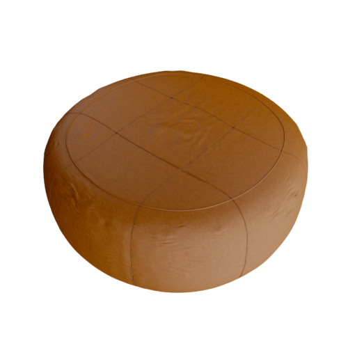 Tan moroccan leather pouf, brown moroccan leather pouf