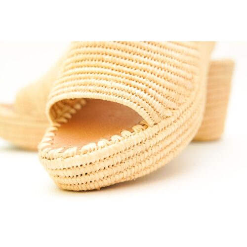 Handmade Moroccan Straw Wedge Sandals – Natural Beige with Elevated Comfort