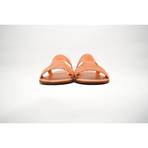 Handmade Moroccan Orange Straw Sandals – Vibrant and Comfortable
