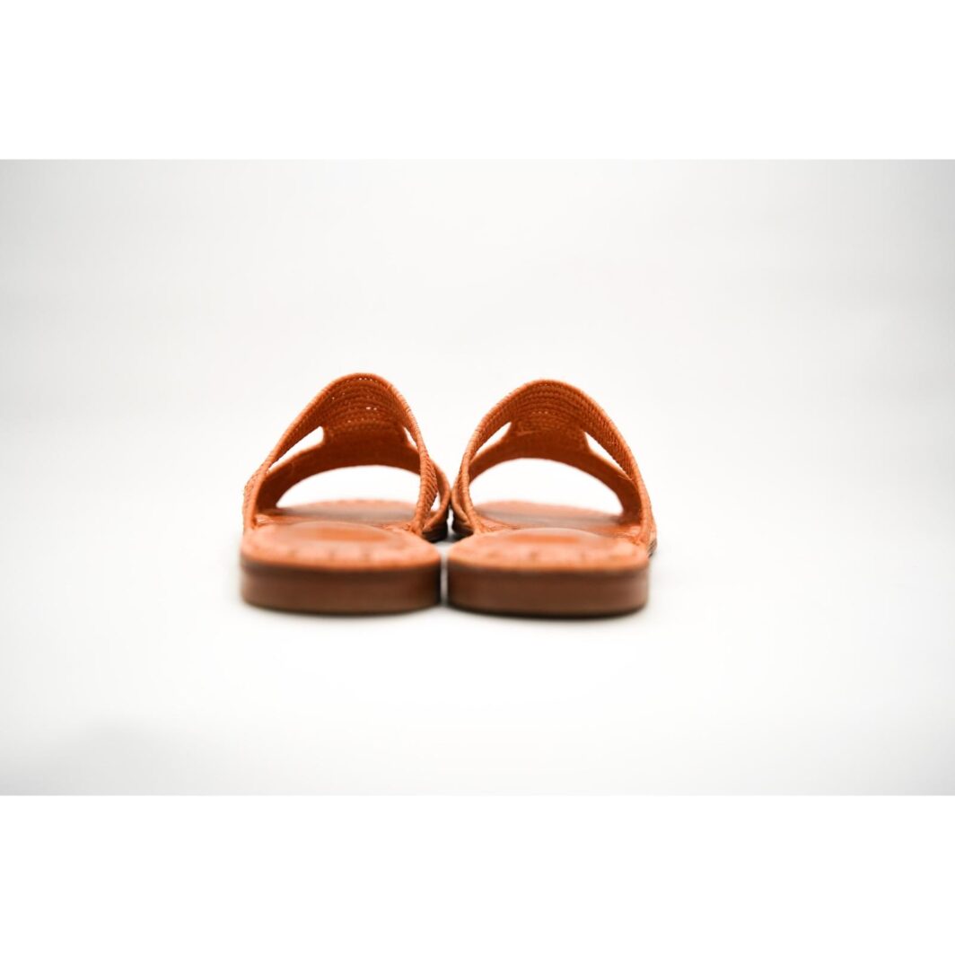 Handmade Moroccan Orange Straw Sandals – Vibrant and Comfortable