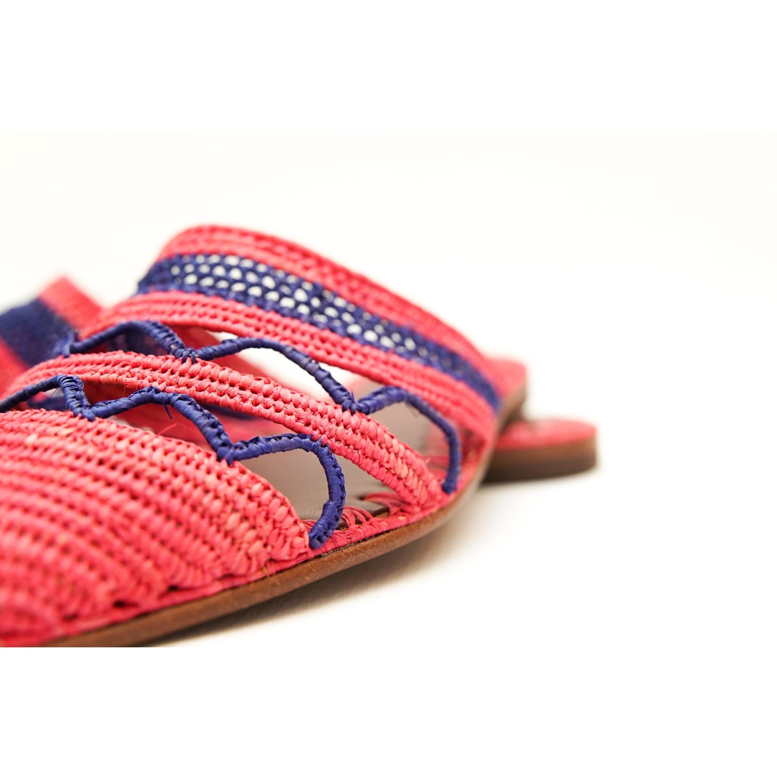 Moroccan Handmade Striped Straw Sandals