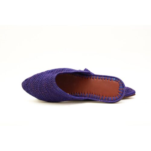 Sandalias de paja marroquíes hechas a mano de color morado - Ligeras y elegantes