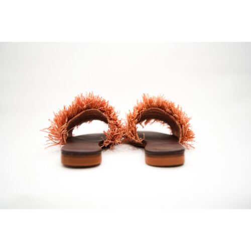 Handmade Moroccan Raffia Sandals in Peach – Unique and Stylish