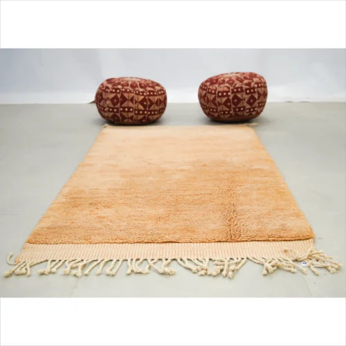 Handwoven Moroccan Wool Rug in Warm Terracotta