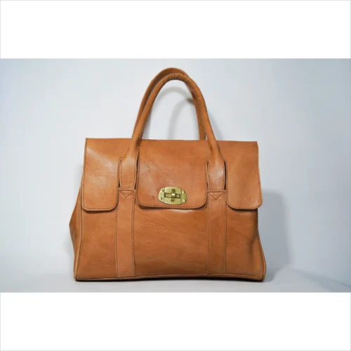 Elegante handgefertigte Tan Leder Tote Bag