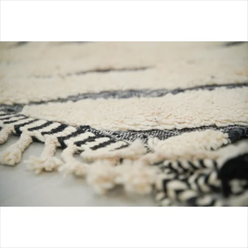 Modern Chevron Black & White Moroccan Wool Rug