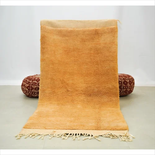 Handwoven Moroccan Wool Rug in Warm Terracotta