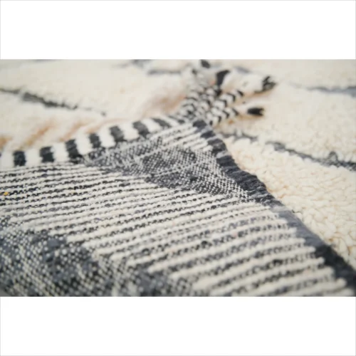 Modern Chevron Black & White Moroccan Wool Rug