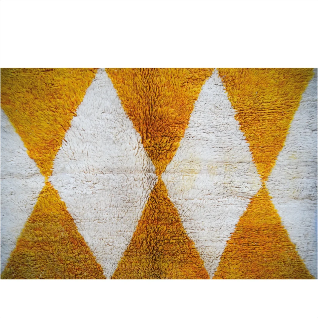 Tapis berbère à losanges orange vibrant - Chef-d'œuvre tissé à la main