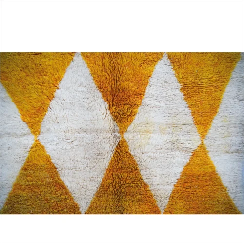 Vibrant Orange Diamond Berber Rug – Handwoven Masterpiece