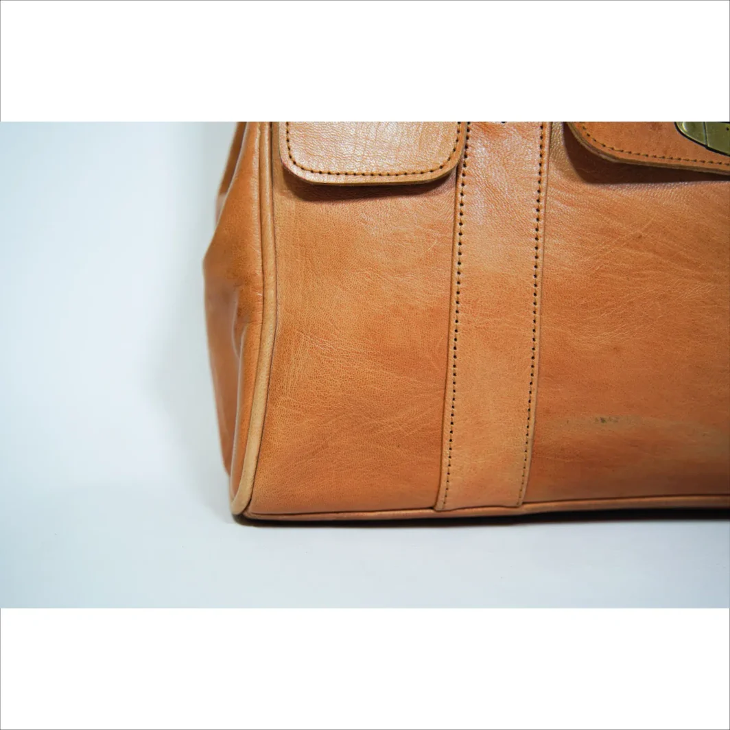 Elegante handgefertigte Tan Leder Tote Bag