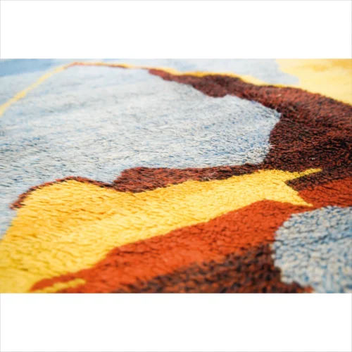 Vibrant Moroccan Wool Rug - Abstract Design