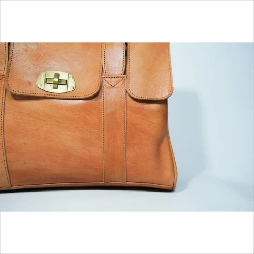 Elegante handgefertigte Tan Leder Tote Bag