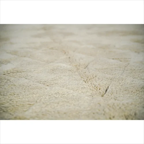 Elegant Moroccan Wool Rug with Neutral Tones