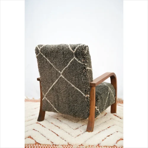 Moroccan Wool Armchair with Diamond Pattern