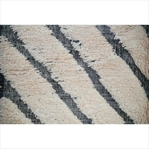 Modern Chevron Black & White Moroccan Wool Rug