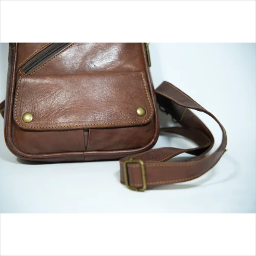 Handcrafted Leather Sling Bag - Compact and Stylish