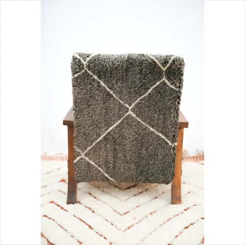 Moroccan Wool Armchair with Diamond Pattern