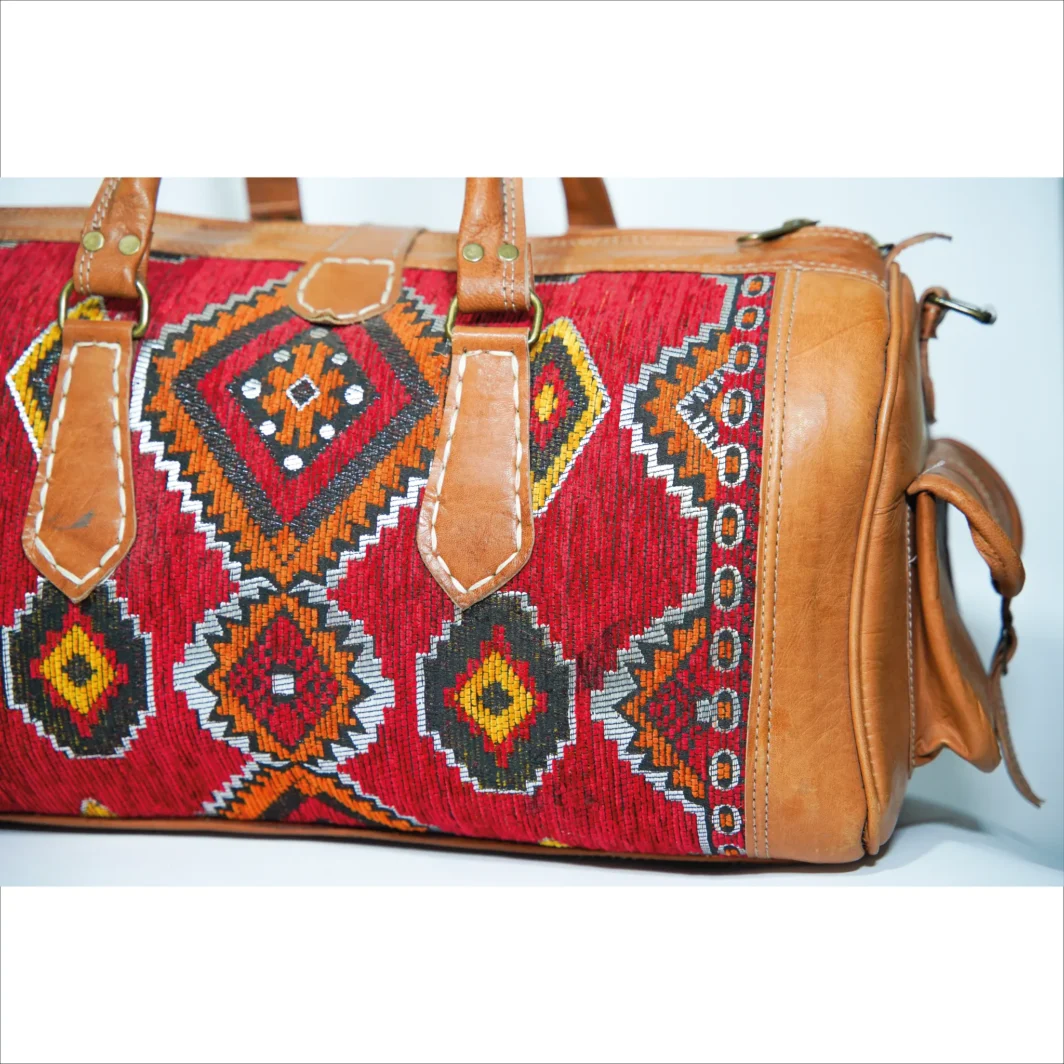 Handgefertigte Kilim Leder Reisetasche