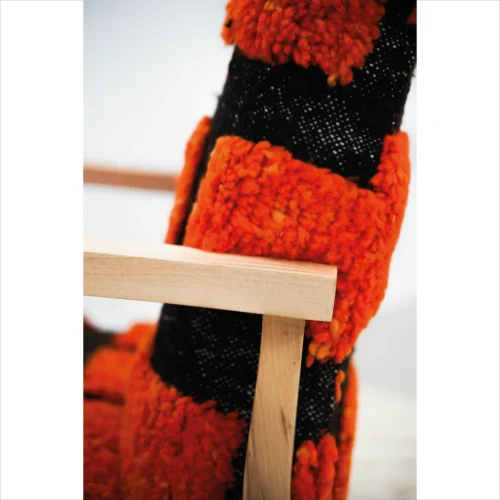 Orange and Black Checkerboard Handmade Armchair