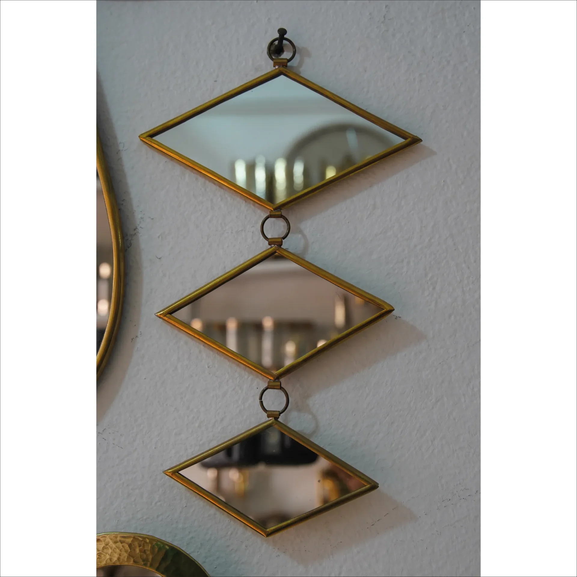 Moroccan Rectangle Brass Mirror with Ornate Details