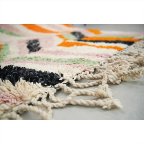 Vibrant Moroccan Wool Rug with Multicolor Abstract Design
