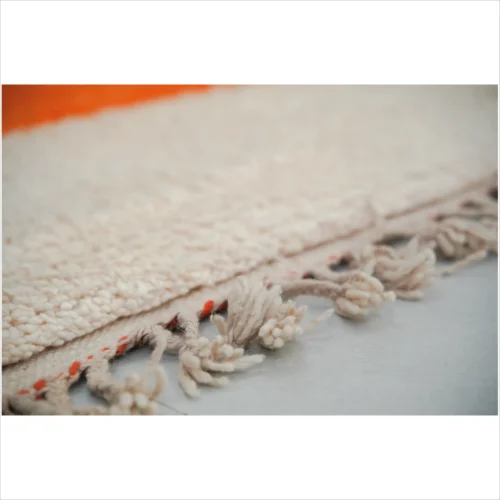 Elegant Moroccan Wool Rug with Earthy Accents