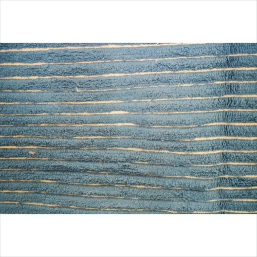 Handwoven Moroccan Wool Rug with Elegant Blue Stripes