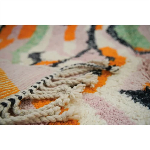 Vibrant Moroccan Wool Rug with Multicolor Abstract Design
