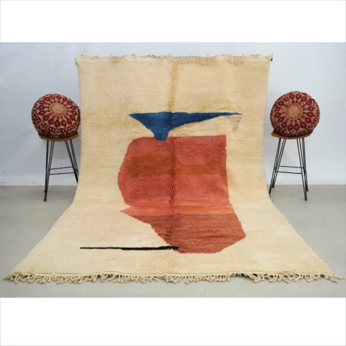 Vibrant Moroccan Wool Rug with Abstract Design