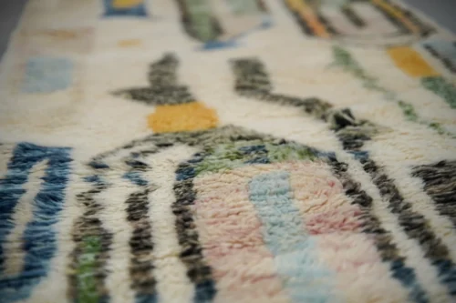 Vintage Moroccan Azilal Rug – Soft Pastel Accents