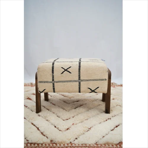 Minimalist Berber Handwoven Chair in Natural Tones